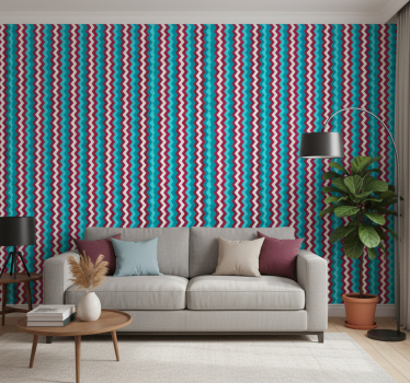 Zigzag aaltokuvio geometrinen tapetti - Tenstickers